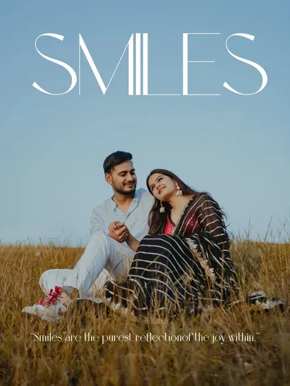 "Smiles are the purest reflection of the joy within." A beautifully designed image from the Udaipur shoot, highlighting the genuine happiness we aim to capture in our candid couple photography.