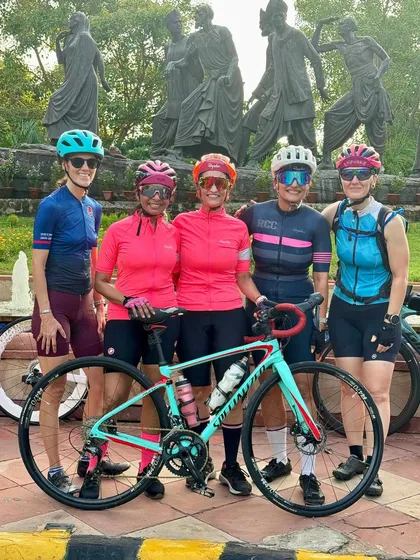 The women of DC celebrating a friend's birthday with a ride and photos.