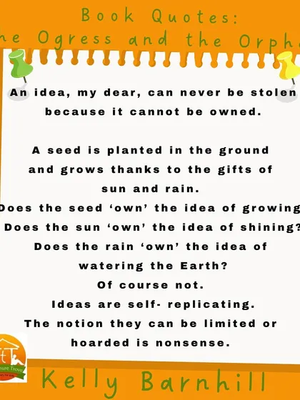 A profound thought from 'The Ogress and the Orphans'. It reminds us that ideas are meant to be shared, not owned, much like the books in our library.