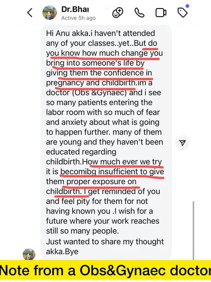 It is so encouraging to receive messages like this from an Obstetrician & Gynaecologist. It confirms the vital role that proper childbirth education plays in reducing fear and empowering women to have a positive birth experience.