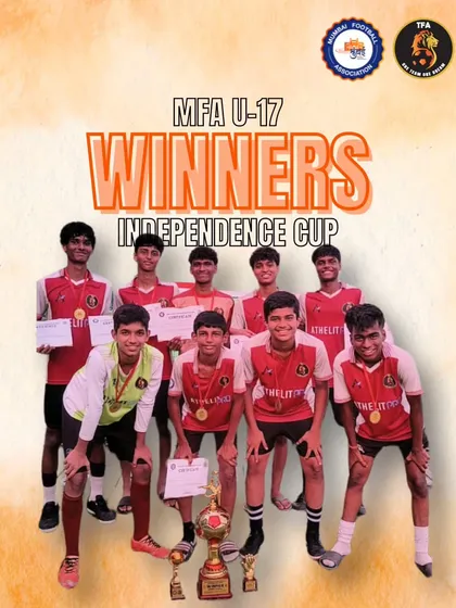 Our U17 team celebrating their win at the MFA Independence Cup. Competing and winning in prestigious local tournaments is a core part of our program.