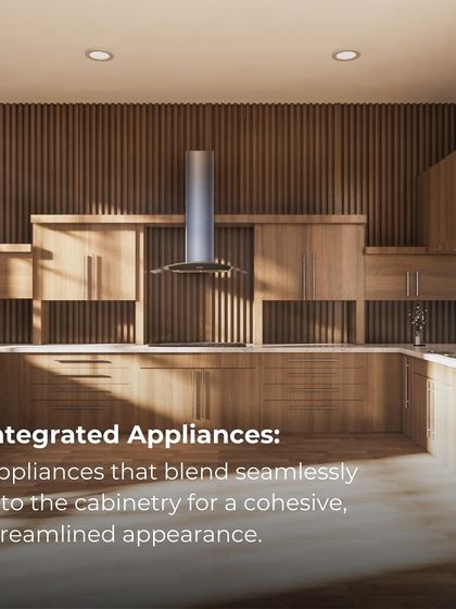 This is what I mean by integrated brilliance. The appliances in this kitchen blend seamlessly into the wood-paneled cabinetry, creating a cohesive and streamlined appearance that is the hallmark of minimalist design.