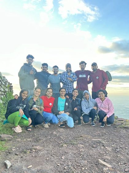 Posing at a viewpoint during the golden hour.
