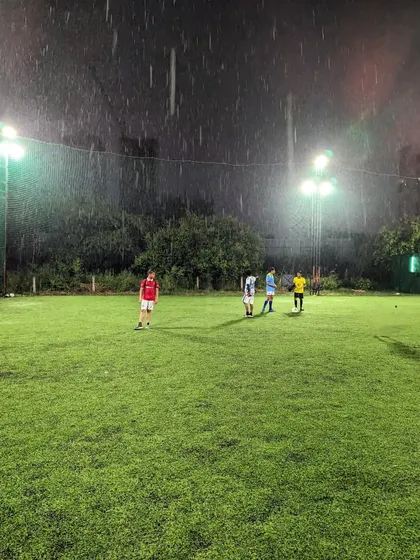 Rain or shine, the training does not stop. A rainy session builds mental toughness and teaches players to adapt to different playing conditions.
