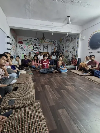 Participants in our Jamght task, exploring the duties of a citizen. These sessions are designed to be interactive and empowering, giving youth a space to discuss important issues.