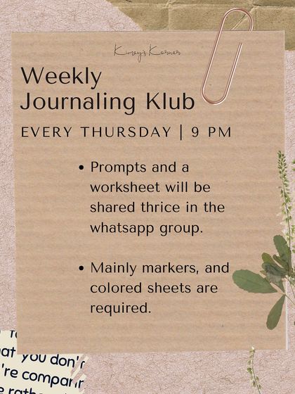 No time for journaling? No problem! Our weekly journaling club is the perfect solution. We meet online for just 30 minutes, three times a week, to create, reflect, and connect.