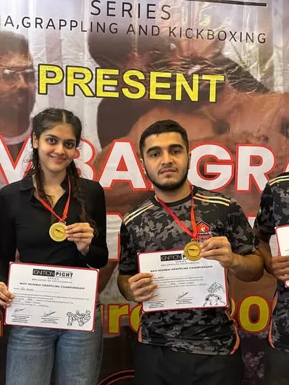 Our unstoppable fighters after a weekend of grappling and kickboxing wins. Vraj, Zene, and Amey all brought home gold, dominating their respective competitions.