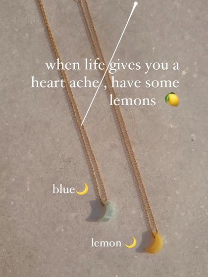 A choice between two beautiful moons: the Aquamarine luna for calm, and the Yellow Opal luna for lightening your soul.