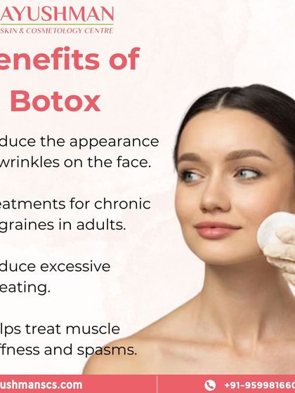 This graphic outlines the versatile benefits of Botox. Beyond reducing wrinkles, it can also be used to treat chronic migraines, reduce excessive sweating, and relieve muscle stiffness.