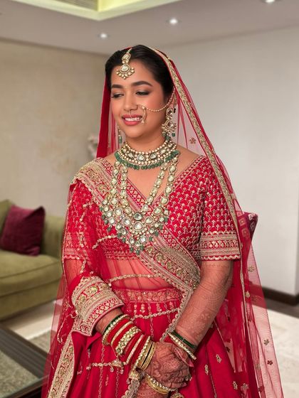 Another shot of Priya, glowing and ready for her big day. The makeup was set to last through all the smiles and happy tears.