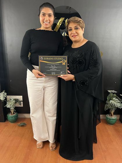 Congratulations on graduating from Zorain's Studio and Academy. Your hard work has paid off.