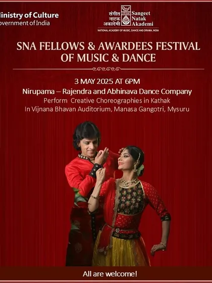 We are deeply grateful to Sangeet Natak Akademi for the prestigious SNA Puraskar. We are now thrilled to be invited to perform our Kathak choreographies at the SNA Festival in Mysore.