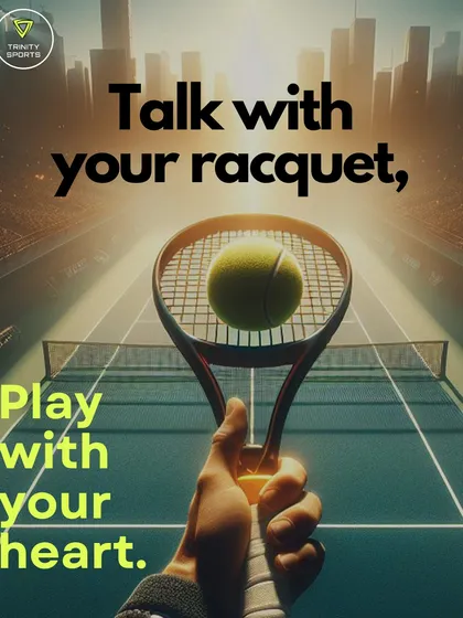 This image captures the heart of our philosophy. With your racquet in hand against the backdrop of the court, we encourage you to play with passion and let your performance do the talking. This is where your dedication meets our expert coaching.