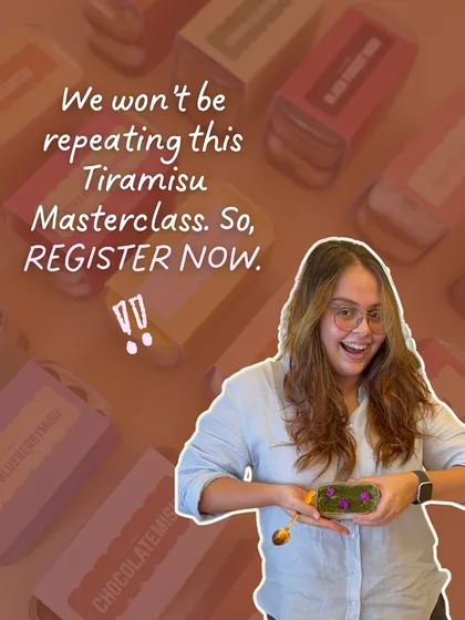 We won't be repeating this Tiramisu Masterclass, so don't miss out on this opportunity. Register now!