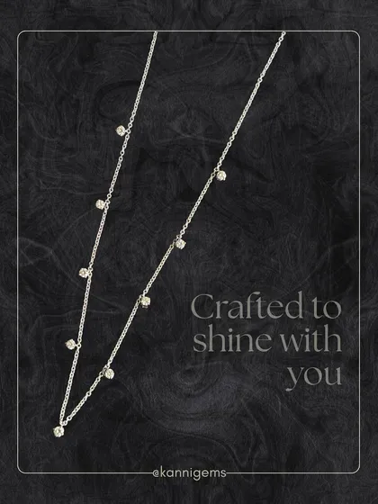 Diamond radiance, crafted to shine with you. This double-layered necklace offers quiet grace and everyday brilliance, with delicate diamonds that catch the light as effortlessly as you catch attention. It is designed to feel like a second skin.