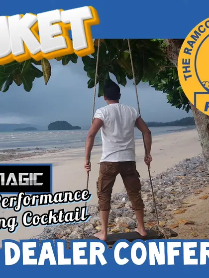 A promotional image for my two-day dealer conference performance in Phuket. I offer a mix of stage performance and roaming cocktail magic to fit the event's schedule.