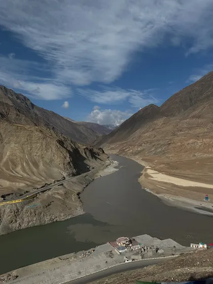 The breathtaking confluence of the Zanskar and Indus rivers. Seeing these two powerful bodies of water merge is a powerful metaphor for the union of different energies that we explore in our yoga practice.