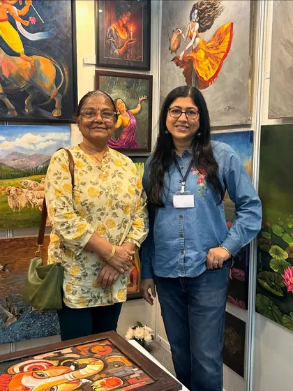 At the India Art Festival in Delhi, where I met up with old friends and picked up a beautiful watercolor from an upcoming artist. Art festivals are a great place for inspiration and community.