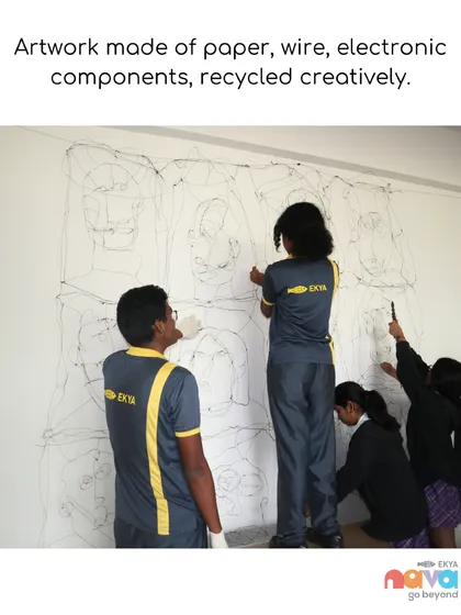 Students and instructors collaborate on a large-scale wire sculpture, turning recycled materials into a work of art. This demonstrates my commitment to teaching sustainability and creative problem-solving through making.
