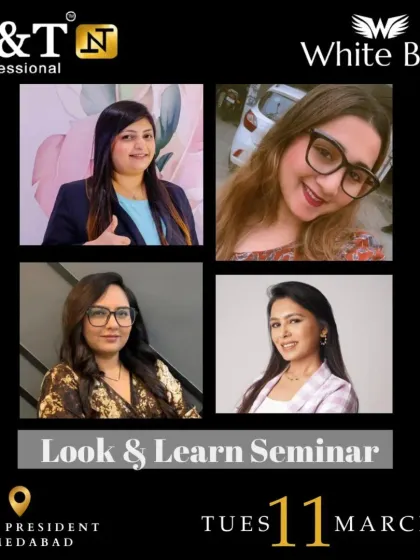We bring our expertise to cities all across India. This is an announcement for our Look & Learn Seminar in Ahmedabad, featuring our team of expert trainers. These events are a great way to see live demonstrations and learn the latest techniques in nails, lashes, and brows.