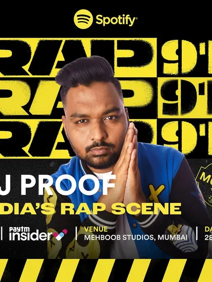 My official flyer for the Spotify Rap 91 Live event in Mumbai. A night dedicated to celebrating India's rap scene.