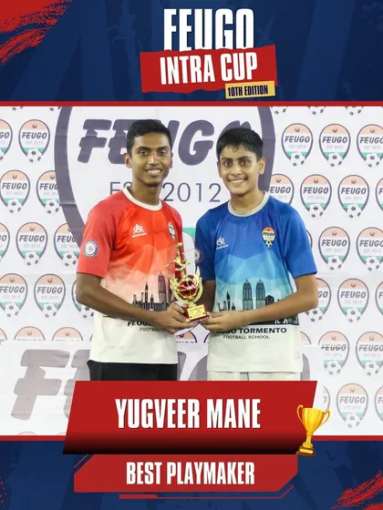 Yugveer Mane, recognized as the Best Playmaker for his creativity and assists in the U-15 tournament.