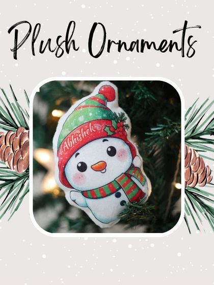 This snowman plush ornament is sure to bring a smile to your face this holiday season.