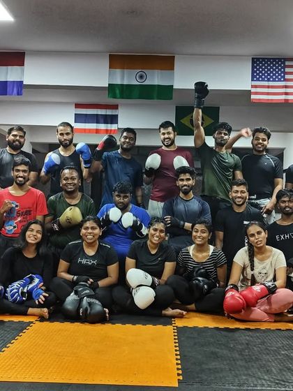 Another full house for our kickboxing class. We welcome people of all fitness levels and backgrounds.
