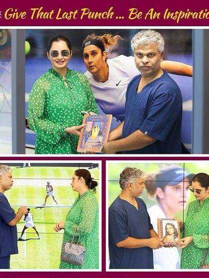 With Indian tennis icon Sania Mirza. Her career is an inspiration to millions, a reminder to always give that last punch and be an inspiration to others.