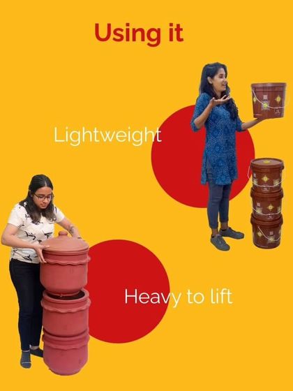 Your choice of composter can depend on your space and strength. Our terracotta Khambas are sturdy but heavy, making them a beautiful fixture on a balcony. Our plastic Gobble series is lightweight and easy to move around.