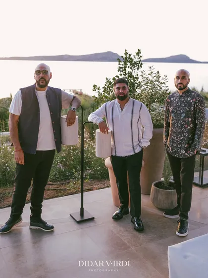 The Kudos Music team at a destination wedding in Greece. We travel the world together, bringing the party wherever we go.