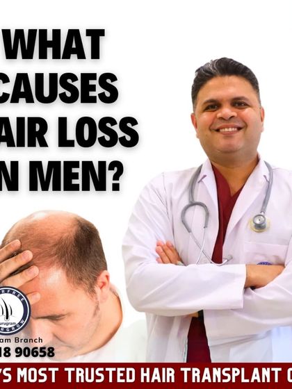 What causes hair loss in men? This graphic highlights some of the most common reasons. I conduct a thorough assessment to find the root cause before recommending any treatment.
