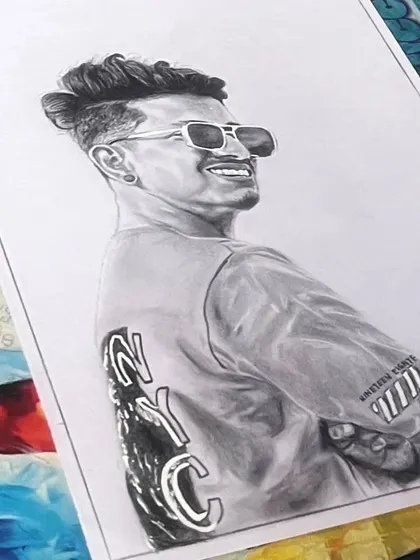 A completed portrait of a follower, showing a cool and casual style.