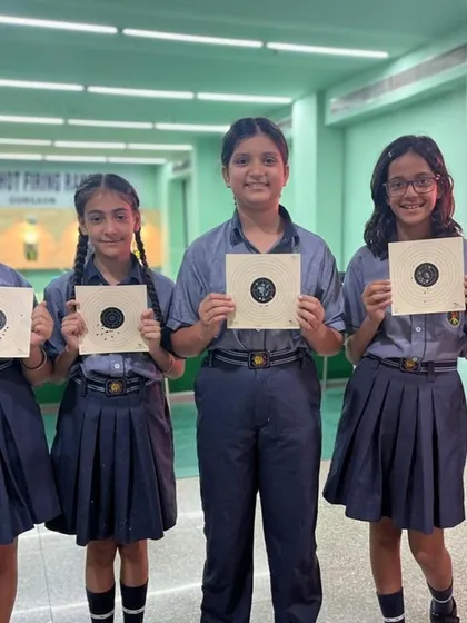 Look at those happy faces and impressive targets! We love seeing our students from K.R. Mangalam World School build confidence and skill at the range.
