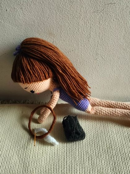 The gymnast doll is doing a plank. All my dolls are flexible and made for play.