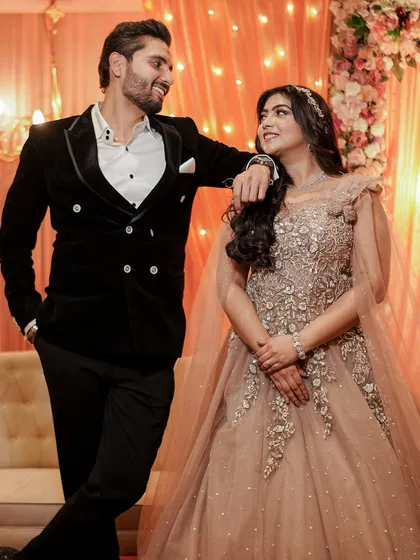 Your engagement day, captured in all its glory. We document the entire celebration, ensuring your stunning outfits, the decor, and your shared glances are preserved forever in elegant engagement portraits.