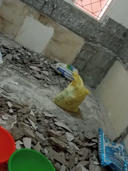 This is the reality of a deep renovation. Before we can build, we must deconstruct. This kitchen started as a bare shell, a scene of controlled chaos with rubble and exposed walls. It's the necessary first step in completely reimagining a space to fit a family's life and needs.