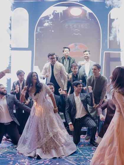 The ultimate face-off. The bride's squad versus the groom's squad in an epic dance battle is one of our favorite sangeet segments to plan and choreograph.