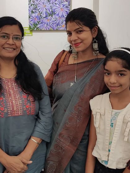 My "Purple Haze" painting of Aster flowers, which was sold at an exhibition. It's always a joy to connect with fellow artists and art lovers.