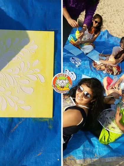 A closer look at the beautiful texture and color from our beach painting session. A wonderful sensory and creative experience for all.