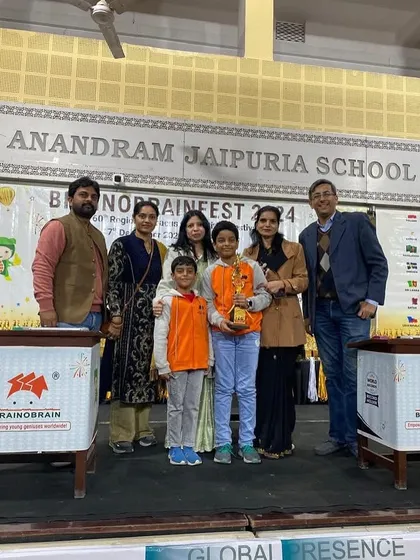 Aadi, our third "Champion of Champions" winner, celebrating his victory at the Zonal Competition. His hard work and unwavering commitment are an inspiration to all our students.
