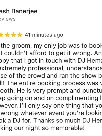 Nothing means more to me than happy clients. This review from a groom says it all. My goal is to make the entire process smooth and the event itself absolutely memorable.
