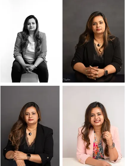 A collage showcasing the different looks and moods we can achieve in a single personal branding session. From serious and powerful to smiling and approachable, we capture all facets of your professional identity.