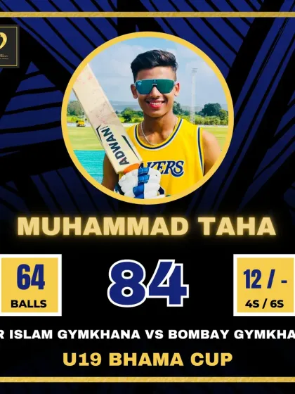 Muhammad Taha continues his good form with a score of 84 in the U19 Bhama Cup.