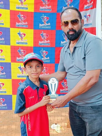 Arnav Lad receives the Emerging Player award for the U-10 tournament, a title for a player with immense future potential.