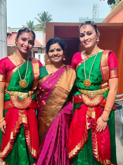 My students after their Gandharva Mahavidyalaya exams. So happy to see them secure distinctions and first-class results.