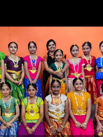 My junior students, all dressed up and proud after their Gandharva exams.