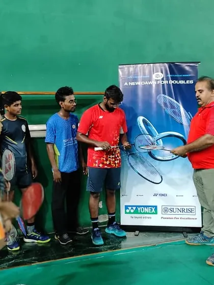 My players get exclusive access to events like the Yonex Demo Day. Here, we are testing the latest professional racquets right on our courts before they are widely available.