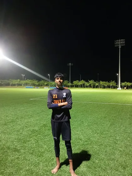 Harjeet Singh at the world-class FC Madras facility. We prepare our players for professional environments.