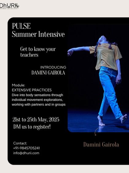 Meet Damini Gairola, another teacher for our PULSE Summer Intensive. Her module, Extensive Practices, dives into body sensations and spatial awareness.